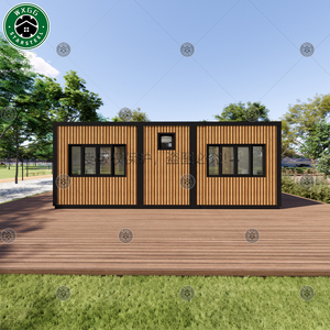 บ้านสำเร็จรูปโมเดิร์นแบบตู้คอนเทนเนอร์ พร้อมผนังไม้ตกแต่ง หน้าต่างกระจกบานใหญ่ และประตู สำหรับอยู่อาศัยในสวนหลังบ้านหรือใช้เป็นสำนักงาน - Product Image 4