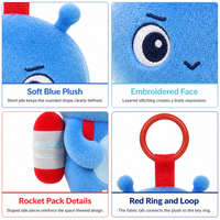 Porte-clés en peluche Jetpack Aliens OEM ODM, pendentif de sac, faible MOQ, promotionnel, personnalisé, en tissu peluche doux à poils courts