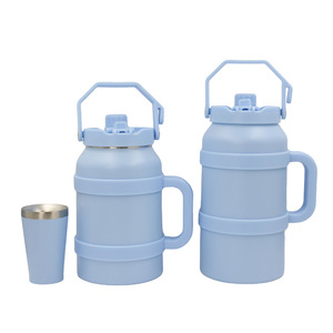 Nouvelle bouilloire isotherme portable en acier inoxydable grande capacité pour voiture et extérieur avec poignée, paille et cuillère, seau isotherme - Product Image 4