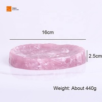 Bandeja Artesanal de Resina Rosa com Textura de Mármore em Espiral, Bandeja de Servir de Camada Única para Banheiro, Bandeja de Buffet de Qualidade com Enchimento de Pedra para Frutas e Joias