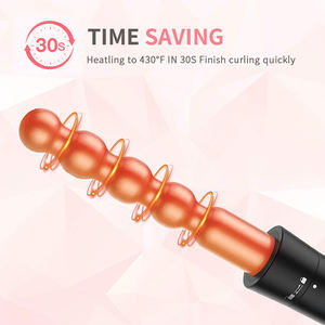 Juego de pinzas de varita rizadora de pelo giratorias intercambiables, juego de <span class=keywords><strong>plancha</strong></span> rizada eléctrica de cerámica eléctrica, rizador de pelo, varita rizadora caliente - Product Image 3