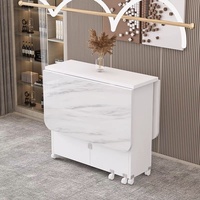 Table à manger pliante avec roulettes, extensible, gain de place, meubles de salle à manger pour petits espaces, cuisine, appartement, maison, minimaliste