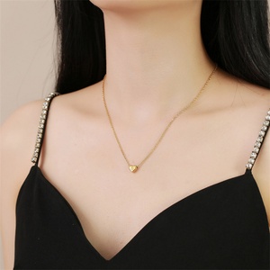 Collar con Colgante de Corazón con Letra Inicial Personalizada, Chapado en Oro, DIY - Product Image 4