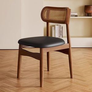 Silla de Comedor de Cuero de Estilo Clásico Moderno y Ecológico, con Marco de Madera, Diseño Curvo Creativo, Muebles para el Hogar L118, Venta al Por Mayor - Product Image 1