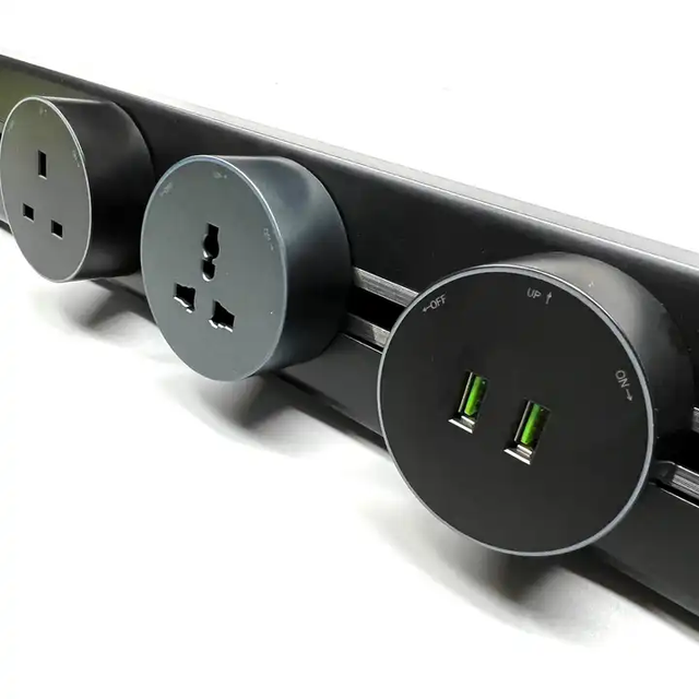 P2 Series Modular Flexible Surface Mounted / Embedded Wall Slide Track Outlet Track Socket System