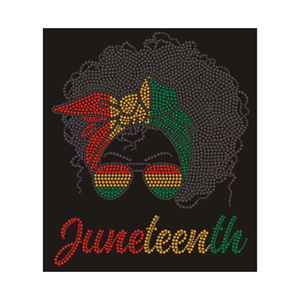 Vente en gros de motifs personnalisés thermocollants en strass Bling Juneteenth Black <span class=keywords><strong>History</strong></span> Is <span class=keywords><strong>American</strong></span> pour T-shirt - Product Image 3