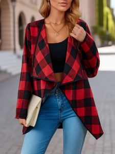 2024 Customized Elegant Casual Women's <strong>Top</strong> Elegant <strong>Checkered</strong> Printed Coat for Summer Versatile and New Fashionable Clothing - Product Image 5