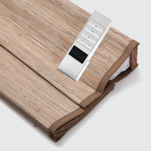 Stores occultants artisanaux motorisés intelligents avec télécommande, compatibles Alexa et <span class=keywords><strong>Google</strong></span> Home, en fibre naturelle de chanvre et de jute tissée - Product Image 1