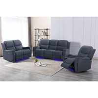 Canapé sectionnel inclinable moderne en bois, cuir véritable, inclinaison électrique, en forme de L avec console et porte-gobelets pour salon