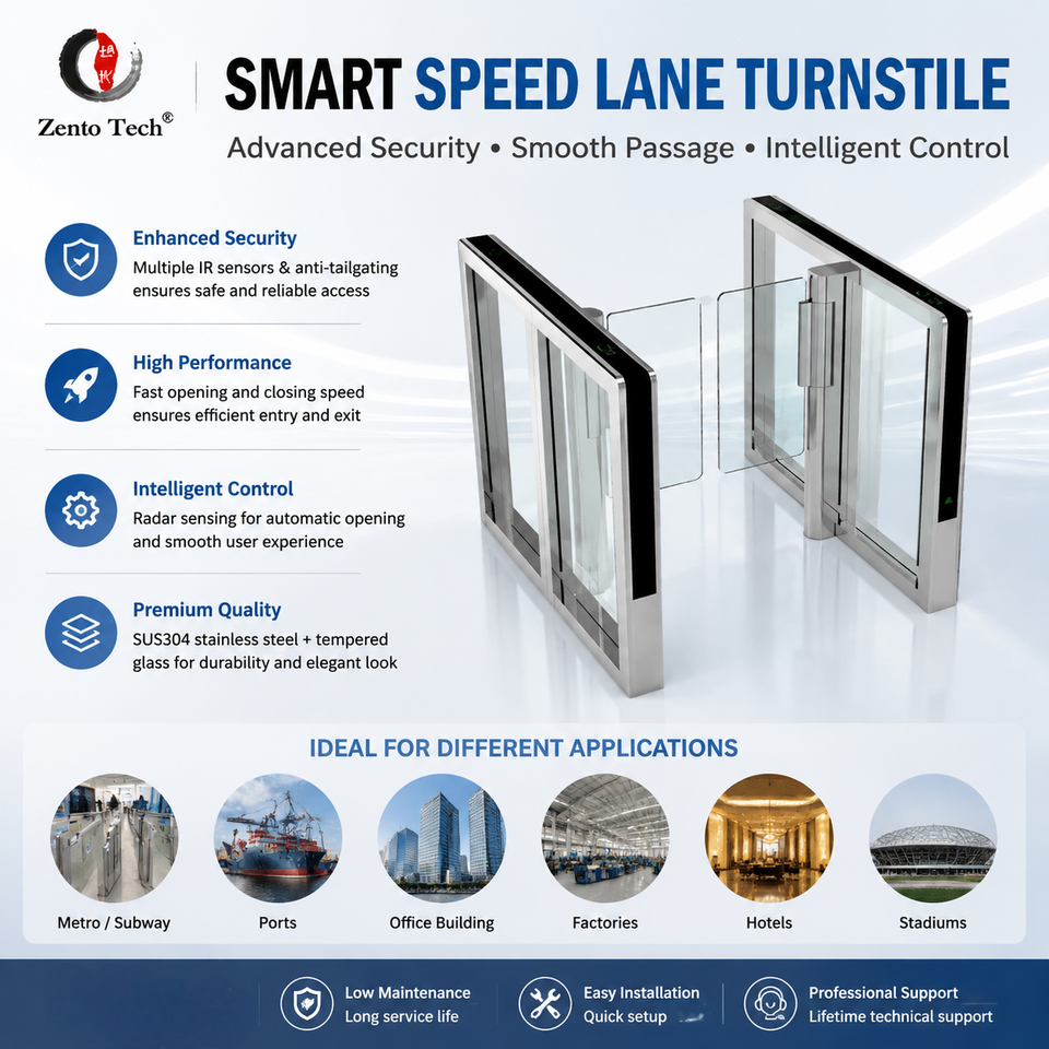 Smart Access Control Speed Lane Turnstile Support Multiple Recognition ...