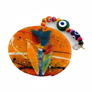 12X22 cm Vidrio Evil Eyes Decoración de pared Paneles de vidrieras - Product Image 2