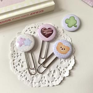 Vigreat – Nouveaux clips <span class=keywords><strong>marque</strong></span>-pages populaires à faire soi-même, personnalisables avec logo, porte-pages en étain, clips en forme de bouton pour étudiants - Product Image 3