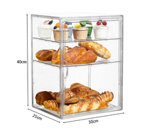 Étagère de présentation en acrylique transparent multicouche avec porte magnétique, étagère de rangement alimentaire de table pour biscuits, pain, gâteaux, boîte de présentation de boulangerie