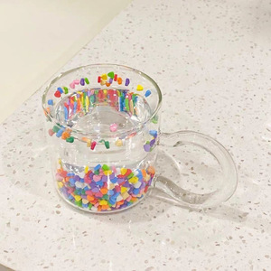 Copo de água de vidro duplo transparente, copo criativo fofo para garotas, amor caseiro, suco quicksand, 2022 - Product Image 3