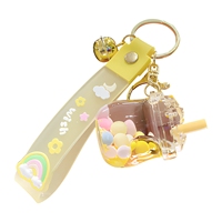 Gantungan Kunci Bubble Tea Mini Cup Silikon Tali Kawaii Charm Gantungan Tas Grosir Custom OEM ODM