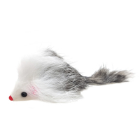 Souris interactive d'entraînement en fausse fourrure, jouet amusant pour chat, souris miniature en fourrure de lapin, jouet en peluche