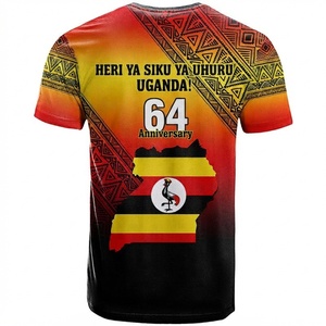 T-shirt personalizzata dell'Uganda per il Giorno dell'Indipendenza del 9 <span class=keywords><strong>ottobre</strong></span> 1962, T-shirt con motivo africano, T-shirt da uomo alla moda - Product Image 2