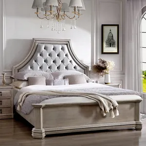 Premium yatak odası mobilyası letto lit bett king-size yatak çerçeve İtalyan kadife tuft döşemeli yatak takımı modern çift lüks yataklar