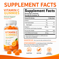 Gomitas Veganas de Vitamina C a Base de Pectina, 250 mg, Sin Azúcar, Sin OMG, para el Bienestar Inmunológico, ODM, Marca Privada