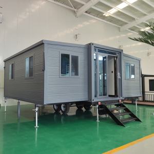 Maisons miniatures modulaires préfabriquées faciles à déplacer, portables, sur remorque, conteneurs extensibles, <span class=keywords><strong>maison</strong></span>-conteneur sur remorque - Product Image 1