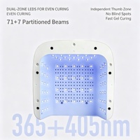 Lampe à ongles 2-en-1 pour un seul doigt ou un seul orteil, séchoir à gel rapide pour toute la main, lampe LED à séchage rapide avec capteur automatique, double lampe