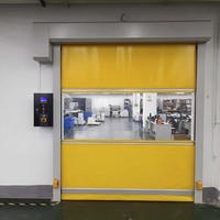Portes à enroulement rapides industrielles pour atelier, cadre en acier inoxydable, volet roulant transparent en PVC