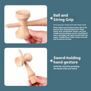 All'ingrosso giocattolo di legno colorato Kendama educazione all'aperto giocattoli sportivi regali professionali in legno personalizzato Kendama classico giocattolo per bambini - Product Image 3