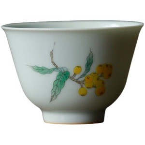 Hand Painted Loquat <b>Teacup</b> Porcelain Master Cup New Chinese Style Afternoon Tea Use Dehua County Origin - Product Image 5