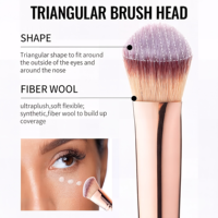 Ensemble de 5 pinceaux de maquillage double-embout, à poils synthétiques doux, pour blush et contouring, trois couleurs, pour le visage, idéal pour les voyages