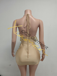 Ocstrade Custom <strong>Gold</strong> Rhinestone Tassels Club <strong>Dress</strong> Halter Neck Diamond Birthday <strong>Party</strong> Prom Sexy <strong>Dress</strong> for Women <strong>Party</strong> Club Night - Product Image 5