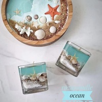 Handgefertigter Duftkerzenhalter aus Glas mit Seestern-Muschel-Design, Umweltfreundliche Kristallkerze, Heimdekoration, Geschenk für Diwali