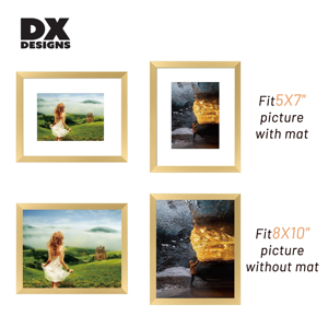 Khung ảnh nhựa đặt làm theo kích thước tùy chỉnh DX Designs, <span class=keywords><strong>8x10</strong></span> inch, màu vàng tự nhiên, dùng trang trí tường phòng khách, khung ảnh PS. - Product Image 2