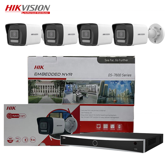 Hikvision Original 2MP/4MP/8MP Bullet Network Camera High Quality Imaging POE NVR Kit 1 SATA Interface CCTV Surveillance System