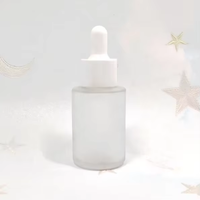 Bouteille vide 30ml 50ml 100ml givré Transparent sérum compte-gouttes teinture bouteilles cosmétiques pour emballage en verre d'huile essentielle