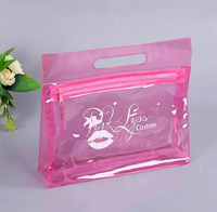 Nouvelle pochette cosmétique en PVC transparent durable avec fermeture éclair, logo personnalisé, motif lettres, avec poignée, pour cadeaux promotionnels