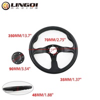 Vente en gros durable 350mm Volant de voiture en cuir 14 pouces pour Go Kart Off Road Racing Karts Accessoires