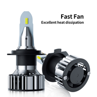 LED Phare Conversion Kit 6500K 1 + 1 Conception Ventilateur 50W 15000LM H1 H4 H7 H8 H9 9005 9006 9012 H11 LED Phare Ampoules