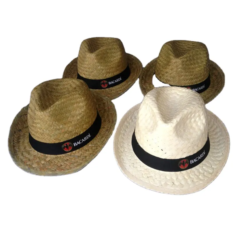 Topi Jerami Musim Panas Pantai Panama/Fedora Buatan Tangan Murah Grosir dengan Logo Kustom
