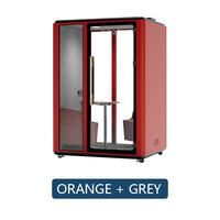 Cabine de bureau insonorisée avec roulettes, porte vitrée, éclairage LED et panneau acoustique pour l'organisation de l'espace de travail ouvert
