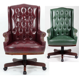 Chaises <span class=keywords><strong>de</strong></span> <span class=keywords><strong>bureau</strong></span> <span class=keywords><strong>de</strong></span> direction en cuir <span class=keywords><strong>de</strong></span> luxe à dossier haut, <span class=keywords><strong>style</strong></span> <span class=keywords><strong>Chesterfield</strong></span> antique, <span class=keywords><strong>style</strong></span> capitaine - Product Image 3