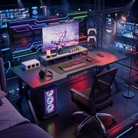Bureau de jeu moderne en forme de K pour la maison, le bureau ou un cybercafé