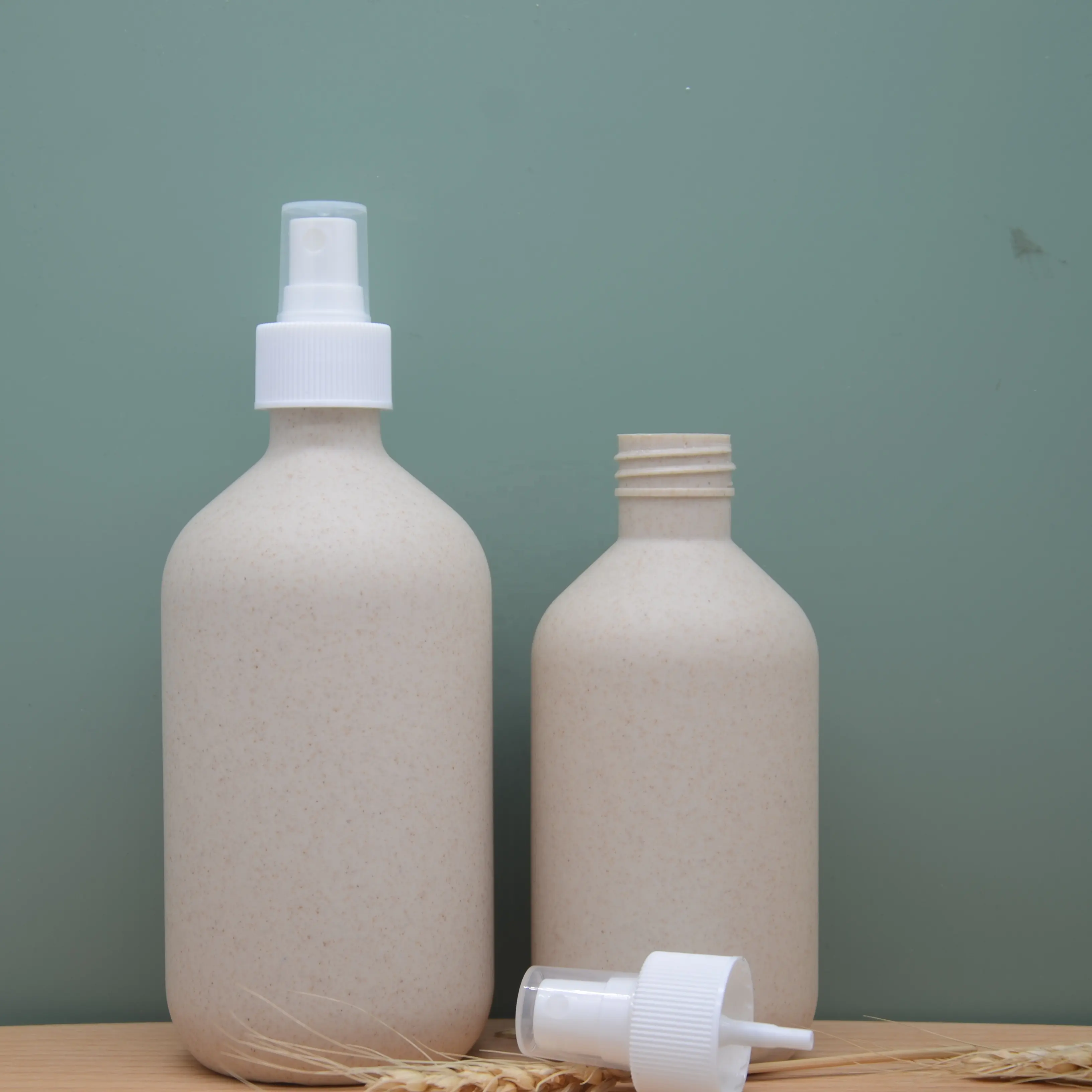 環境にやさしい生分解性化粧品スプレーボトル麦わらプラスチックカスタム環境にやさしいスクリーン印刷自然100個