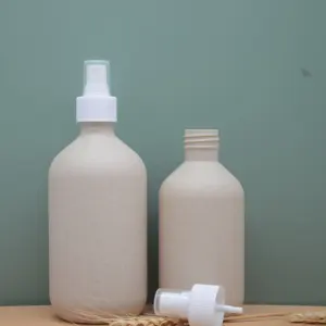 Environmental Friendly Biodegradable Cosmetic Spray Bottle Wheat Straw Plastic Custom Eco-friendly Screen Printing Nature 100pcs