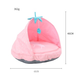 Pieghevole traspirante carino fragola anguria forma di frutta quattro stagioni divano universale per cani e gatti cuccia per animali domestici - Product Image 6