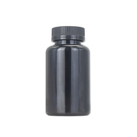 Complément alimentaire, emballage pharmaceutique en capsule PET, 200 cc, bouteille en plastique noire cylindrique avec bouchon à vis, huile de poisson, pilule de maca