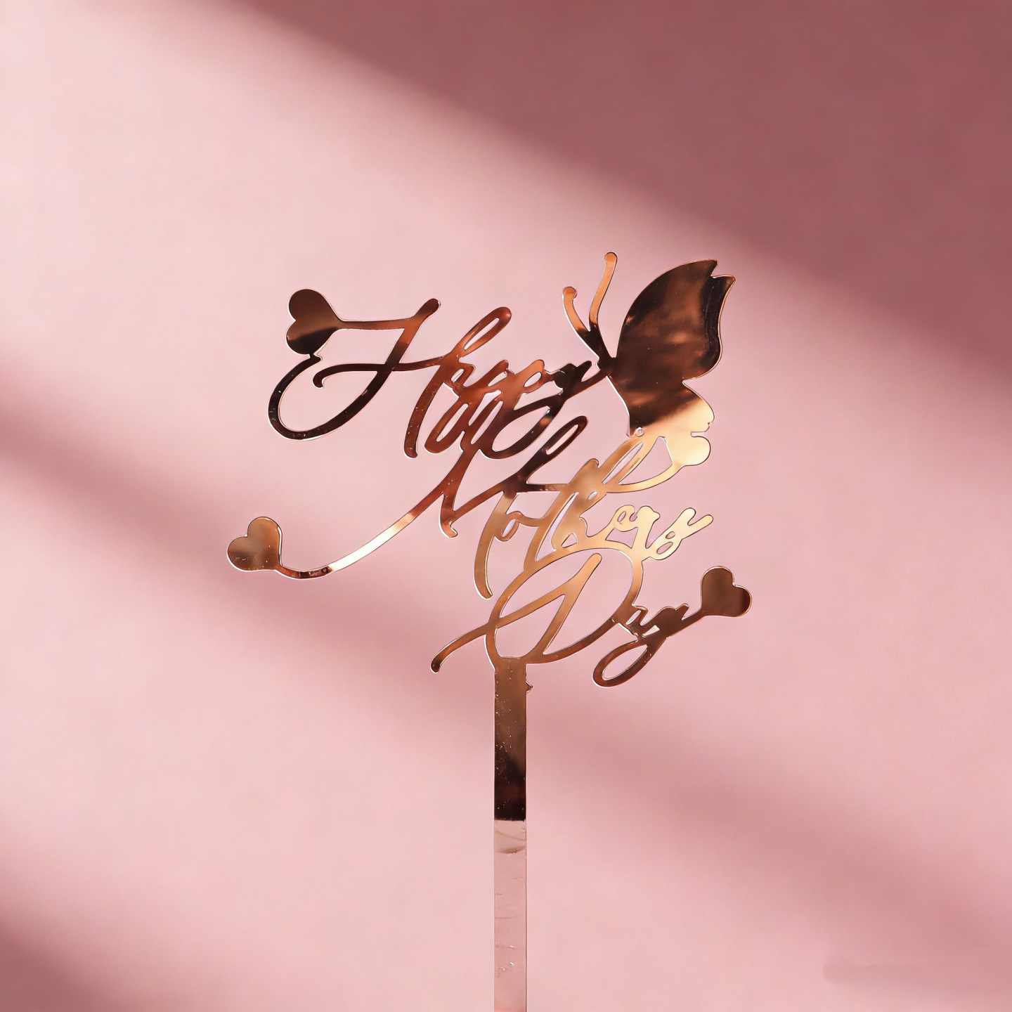 Papillon, amour, fête des mères, or rose