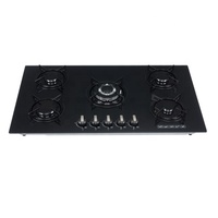 Table de cuisson à gaz encastrable 5 brûleurs GPL OEM/ODM d'usine avec plaque en verre trempé pour usage domestique