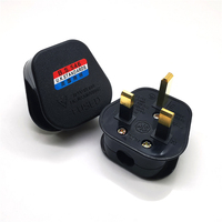 Prise murale amovible pour appareils électriques britanniques, 3 broches, 13A 250V, avec cordon d'alimentation, fusible et connecteur adaptateur