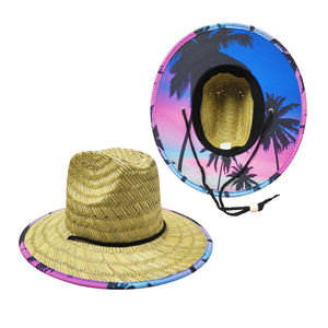 Sombrero de Paja de <span class=keywords><strong>Playa</strong></span> Personalizado de Alta Calidad, Ala Ancha, para Verano, <span class=keywords><strong>Playa</strong></span>, Césped, Paja, Surf, para Venta al por Mayor - Product Image 4