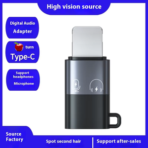 Nuevo adaptador de corriente continua tipo C para teléfonos móviles de Apple, Clip de cuello inalámbrico, micrófono, auriculares, tarjeta de sonido, música - Product Image 2